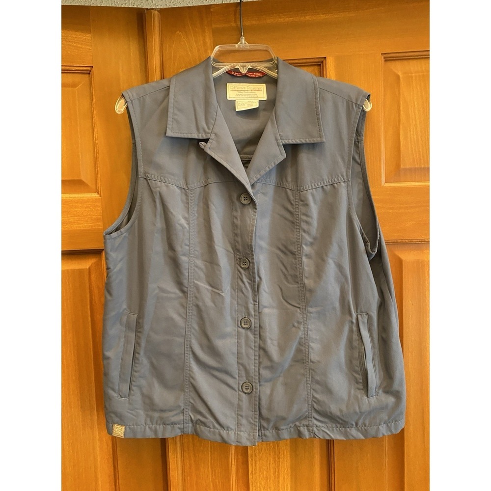 Vtg Tilley Vest Womens XL Gray Different Drummer Extra Large Utility Canada